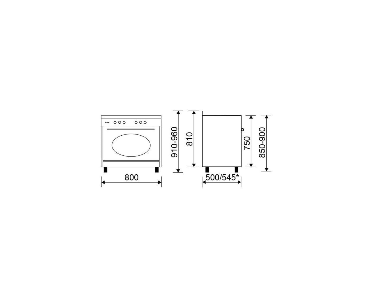 Piano De Cuisson Mixte 98l 5 Feux Noir_sort_key_string - GU850CER