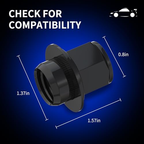 Image of M12 x 1.5 Hex Chrome Plated Wheel Lug Nuts Aftermarket, OEM Factory Lug Nuts Closed End Style Mag Seat for Toyota Tacoma 4 Runner Camry (20pack:1.5in heigh, Black Electrophoresis, M12*1.5)