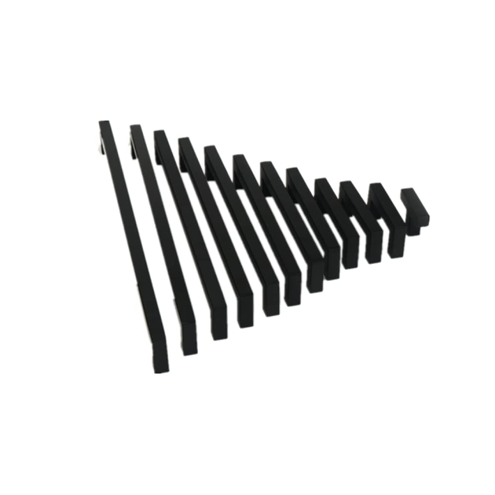 Poignées d'armoire noires et argent brossé en acier inoxydable