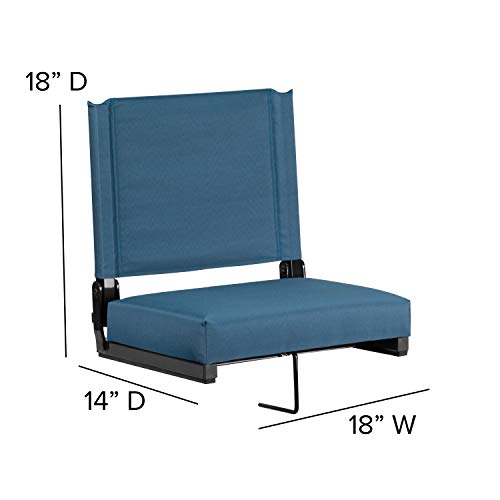 Flash Furniture Grandstand Comfort Seats By Flash - Teal Stadium Chair - 500 Lb. Rated Folding Chair - Carry Handle - Ultra-Padded Seat #TOP1