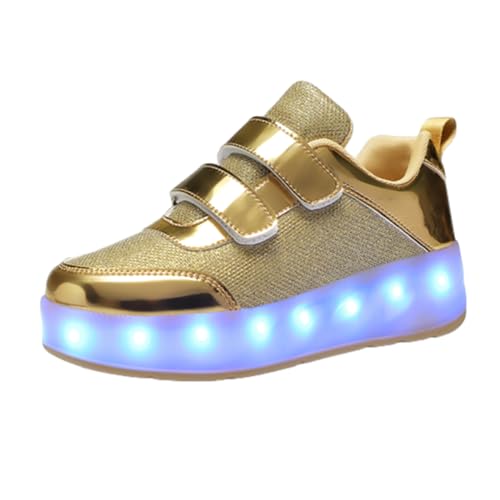 Kids Roller Skates Shoes Sneakers for Boys & Girls, Outdoor Parkour Shoes with 2 Wheels Unisex Skateboarding Shoe Retractable Skating Shoes for Children's Park Walking Sports3