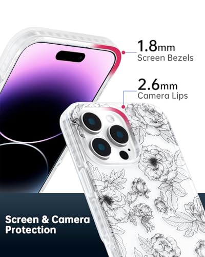 Coque iPhone 16 Pro jolie fleur idée cadeau transparente pour fille
