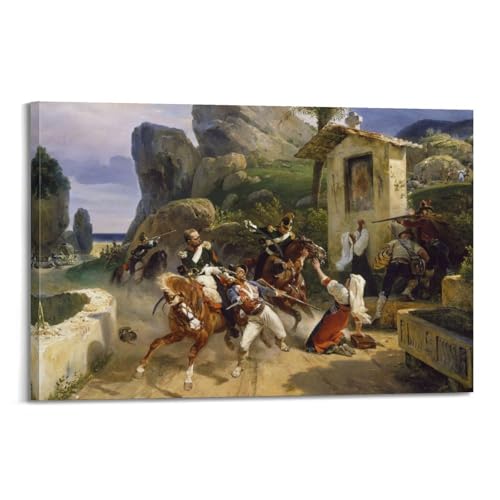 Poster Horace Vernet brigands italiens 50x75 cm pour habiller un mur vide