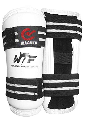 Wacoku WTF Taekwondo Aprobado Competencia Protectores de Antebrazo - Blanco, XS Cover