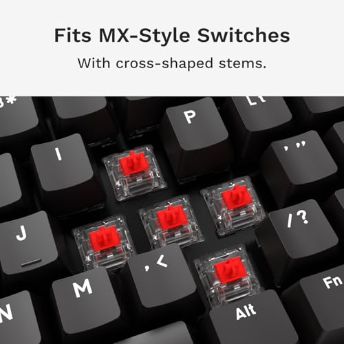 Image of GLORIOUS Gaming - GPBT Basics (PBT Keycaps), Classic Black, No Fade Dye-Sublimated, for Custom Mechanical Keyboards, Fits 100%, 75% 65% 60%, Fits ANSI & ISO, Supports Windows & macOS - English (US)