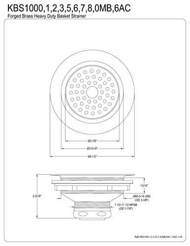 Colador para fregadero de cocina Kingston Brass KBS1001 cromo pulido miniatura 2