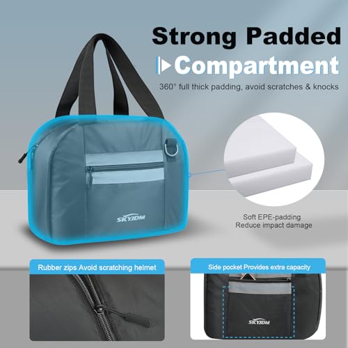 SKYJDM Bolsa para capacete de motocicleta, capa para capacete de motocicleta com bolso e alça, bolsa