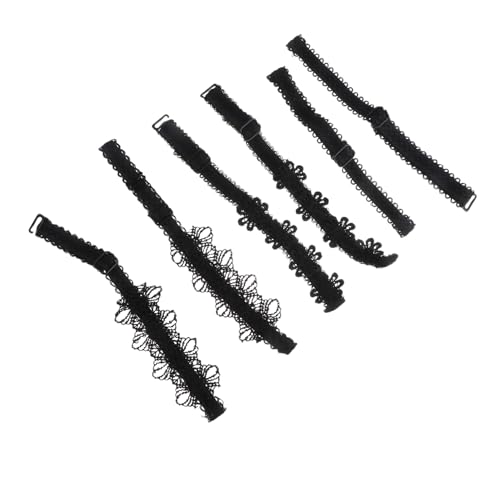 LIFKOME 3Pairs Elastic Slide Shoe Straps for High Heels Portable Detachable Fixing Straps with Chic Lace Designs Great Stability and Convenience for All Shoe