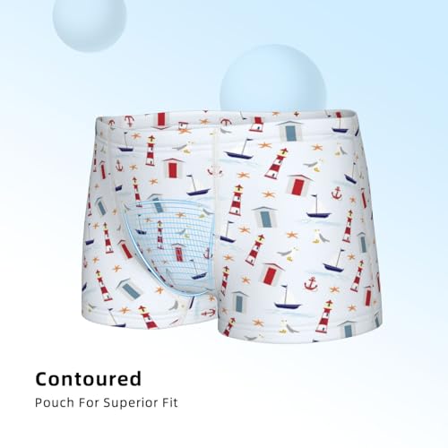 Boys' Cotton Boxer Brief Soft Underwear-Nautical Lighthouse Sailboat4