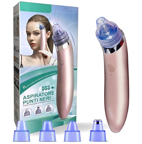 AMN Shop Aspira Punti Neri Professionale Vacuum per Pulizia Viso - Pulitore ad Alta Aspirazione (Rosa)