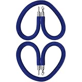 2PCS ベルベットスタンションロープ シルバーフック付き 群衆制御ロープ VIPバリアロープ パーティーイベント用 キューラインバリア フェスティバルのお祝い用 ブルーベ