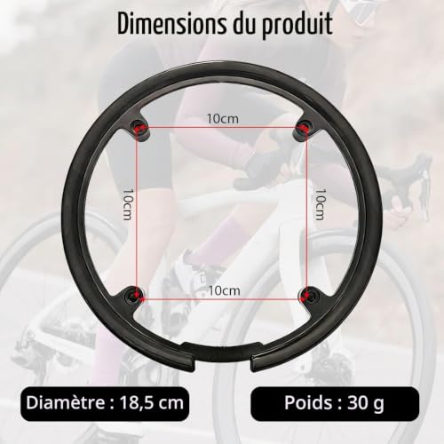 BLPRKOT Protection de chaîne de vélo de MontagnePour 42t Et 44t, Couvercle de Pédalier Protection, Garde Chaîne Garde Protéger Couvrir en Plastique, avec 4 Vis, pour la Plupart des Vélos – vue 2
