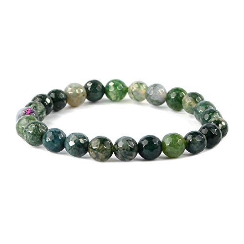 Image of Reiki Crystal Products Certified Natural Crystal Stone 8 mm Diamond Cut /Faceted Beads Bracelet for Men & Women | Reiki Charged Gemstone Bracelet | Multiple Crystal Variants Available