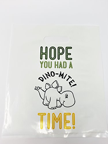 L Lifetime Party Favor Plastic Goodie Bags With Handles- Theme Birthday Supplies Gift Bag For Kids And Adults - Dinosaur (24 Pack) #TOP2