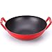 Gotware Fry Pan Wok Cast Iron Red Enamel Wok Mniej Fume Zagęszczone Binaural Kuchenka Indukcyjna Kuchenka Indukcyjna Universal Nonstick Metal Naczynia Rondel (rozmiar: 36 cm) GINOLEI (Size : 36CM)