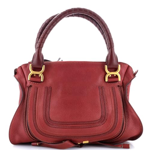 Chloe, Pre-Loved Marcie Satchel Leather Medium, Red
