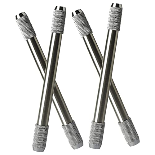 Homoyoyo 4 Piezas Extensor De Lápiz Para Artistas Accesorio De Artista Bosquejo Escribiendo Lapices Mate Largo Soporte Extensor De Crayón Arte Extensores De Lápiz De Dibujo Metal Silver