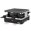 Wëasy Appareil à Raclette & Grill 4 Personnes LUGA40, Multifonctions, 4 Poëlons avec Revêtement Antiadhésif, Compatible Lave-Vaisselle, Noir, 600W