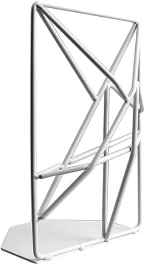 Mordern Bookends Bookends, Decorative Metal Book Ends Book Supports for Shelves, Book End Unique Geometric Design Bookend, 1 Pair/2 Pieces Decorative Bookend Supports(B)