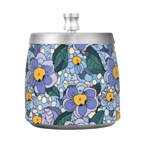 Cendrier à cigares en acier inoxydable avec couvercle pour intérieur et extérieur, portable, antidérapant, cendrier de table pour fumeurs de cigarettes, bleu, jaune, violet, noir, marguerite