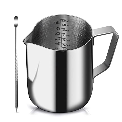 Recopilación de Jarras antical al mejor precio. 45 CoWalkers Jarra de Espumar Leche de acero inoxidable,Taza de jarra de vapor exprés,Medidas en ambos interiores,Perfecto para máquinas de café espresso, taza de jarra de leche...