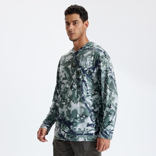 LOOGU Men's Hunting Camo Shirt Lightweight, Camouflage Shirts Long Sleeve Shirt with Hood for Fishing Hiking Camping - image 3