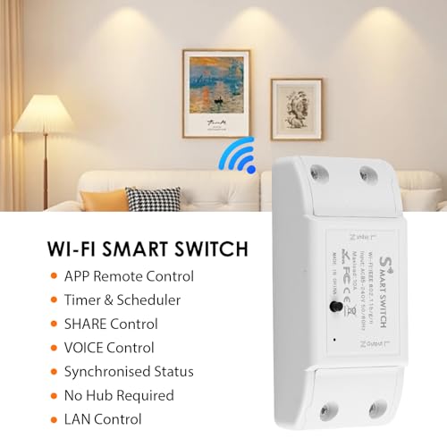 Smart Wifi Light Switch 10A 2200W Smart Relay Timer Wireless Switch Universal Diy Module for Smart Home Automation Solution Works with Alexa Google Home Compatible with eWelink Ifttt No Hub Required - Image 3