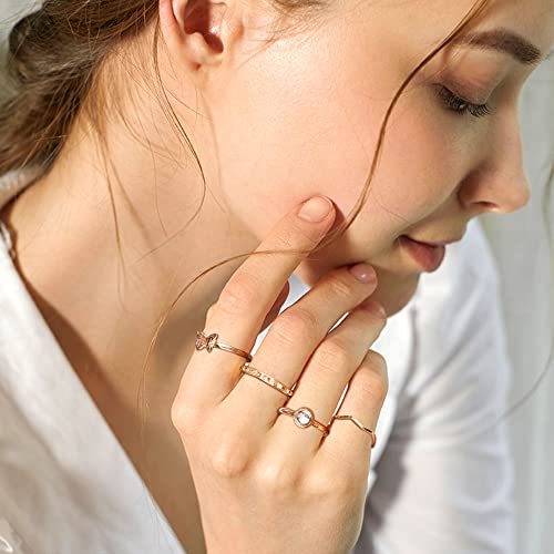 Ubjuliwa 82pcs Gold Silver Knuckle Rings for Women Stackable Mid Finger Joint Ring Set Retro Vintage Boho Rings Aesthetic Stacking Crystal Rings Bulk2