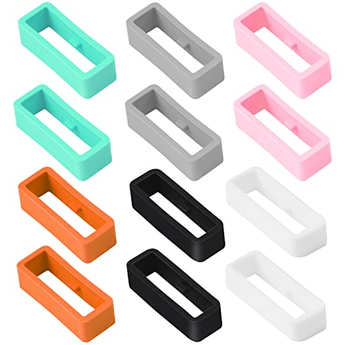 Vicloon Soporte para Correa de Reloj, 12pcs Retenedor de Silicona, Hebilla de Anillo para Reloj Inteligente de Pulsera (6 Colores)
