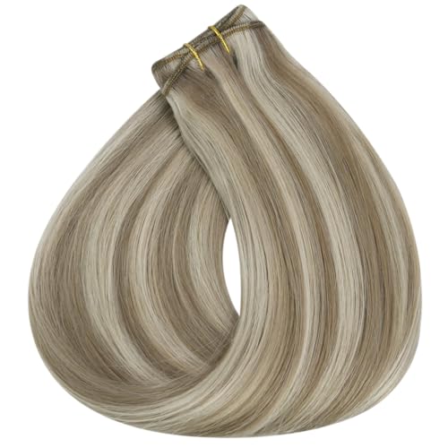 Image of Full Shine Sew In Hair Extensions Real Human Hair, 20 Inch 105G