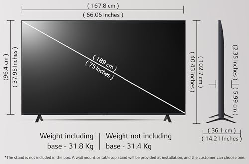 Image of LG 189 cm (75 Inches) UT80 Series 4K Ultra HD (3840 x 2160) Smart webOS LED TV 75UT80406LA