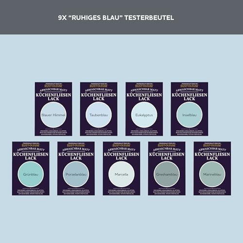 Küchenfliesen Testerbox - Ruhiges Blau - Matt