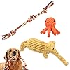 Rope dog toys interactive chew dog toys for small and medium dogs training no stuffed dog toys to keep them busy pet toys cute animals natural puppy toys 3 pack dog toys for aggressive chewers  urban country home decor