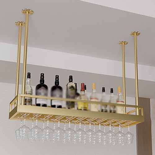 Casier à vin suspendu en métal et support de rangement pour verres à vin de cuisine