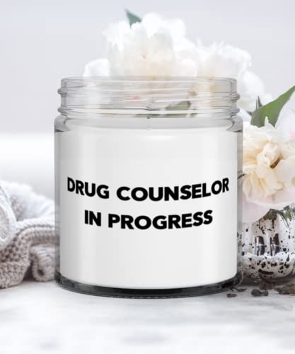 Sarcastic Drug counselor Gifts, Drug Counselor in Progress, Perfect Christmas Candle Gifts For Colleagues