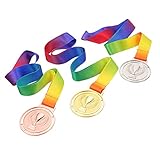 VINTORKY 3個金銀メダル スポーツイベント用高耐久性製表彰メダル 軽量で持