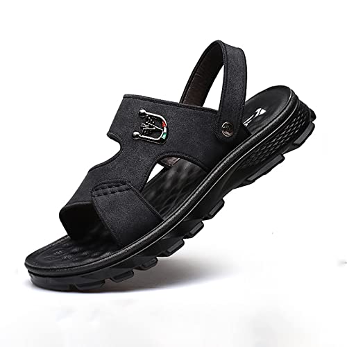 Men's Leather ls, Summer Casual Open Toe Outdoor Athletic Comfortable Beach Slippers, Soft Rebound and Comfortable Foot Feel Strap ls