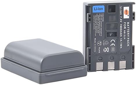 DSTE 2PCS NB-2LH NB-2L (1900mAh/7.4V) Battery and Charger Kit Compatible with Canon PowerShot G9, S40, VIXIA HF R11, HV40, DC320, EOS 400D