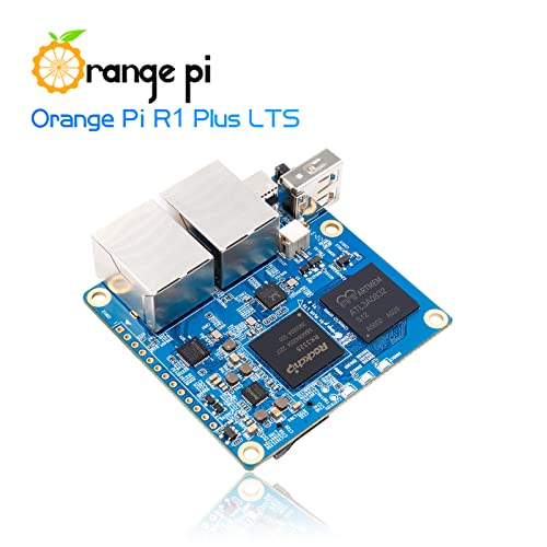Orange Pi R1 Plus Lts 1Gb Ram Rockchip Rk3328 Quad Core 64 Bit Open Source Single Board Computer, Mini Pc Microcontroller Run Android, Ubuntu, Debian, Openwrt Os (Pi R1 Plus Lts+Metal Shell) #TOP3