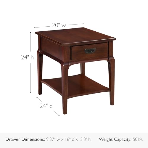 Image of Leick Home Stratus End Table, 20 inch, Heartwood Cherry