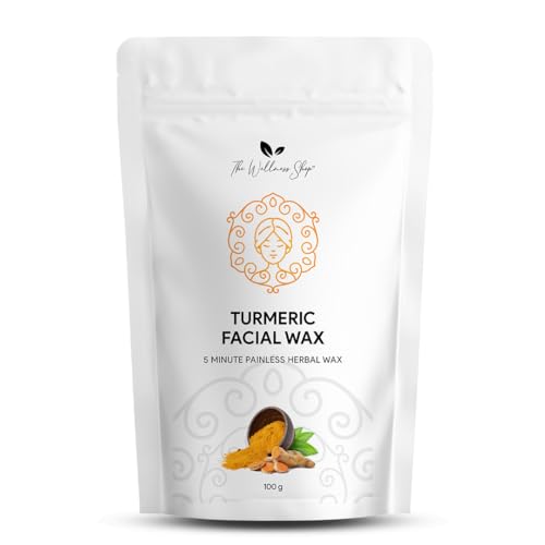 The Wellness Shop Women - Turmeric Facial Wax Powder For Leg| 5 Minute Painless Face Hair Removal Waxing Powder | Easy To Use At Home (100G) (Turmeric)