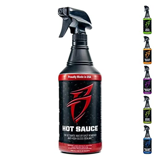 Boat Bling Hot Sauce Premium Hard Water Spot Remover w/High-Gloss Wax Sealants, 32 oz.