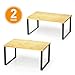 SpaceAid Cabinet Shelf Organizers 2 Pack, Kitchen Counter Rack Shelves Riser, Stackable Expandable Spice Rack, Pantry Cupboard Storage Organization (Black and Natural, Short)