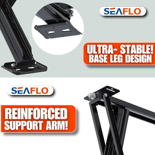 Image of SEAFLO 12V High-Speed Electrical Powered Stabilizing Jack, 4,000 Lbs Static Load Capacity, Heavy-Duty Powder-Coated Steel, Up to 25 inch Extension, Waterproof Motor, Corrosion-Resistant, 4-Year Warranty