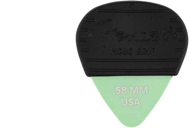 Fender® Mojo Grip Picks - Pack of 3 - Dura Tone Delrin 351 - .58 mm - Pack of 3 Picks for Guitar - Thickness: .58 mm - Colour: Surf Green