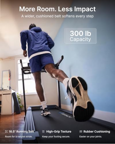 Image of MERACH T12 Foldable Treadmill for Home, 300 LBS Capacity, Wide Running Belt