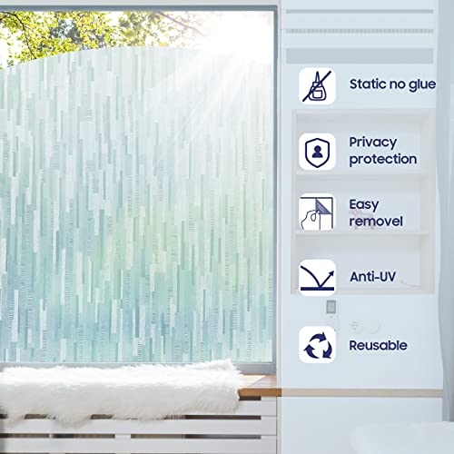 Viseeko Frosted Glass Window Film: Window Privacy Film No Glue Decorative Door Film Uv Blocking Window Sticker Static Cling Removable For Meeting Living Room Reusable, 17.5 X 78.7 Inches … #TOP6