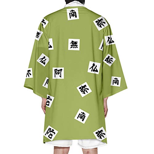 Image of Seidarise Men's Haori, Long Kimono Cardigan Jacket Japanese Style Flying Crane Seven Sleeves Open Front Coat