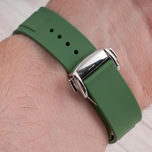 Image of StrapHabit Quick Release Deployant Rubber Watch Strap For Large and Small Wrists - Women and Men - Band FKM Deployment 19mm, 20mm, 21mm, 22mm