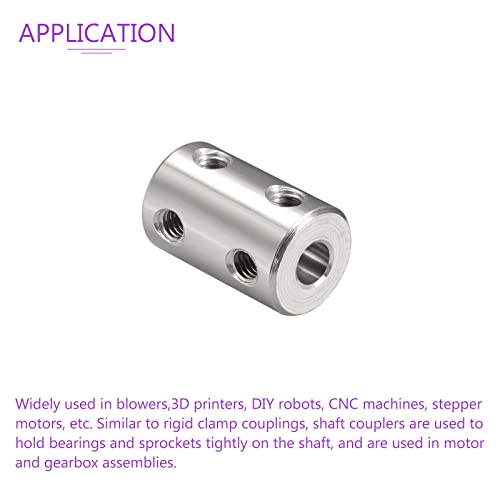 DMiotech 2 Packung 5.2-5.2mm Bohrung L22XD14 Starre Kupplung Welle Kupplung Verbindung Stecker W Schrauben Edelstahl Stahl Motor Welle Verlängerung Anschluss für 3D Drucker